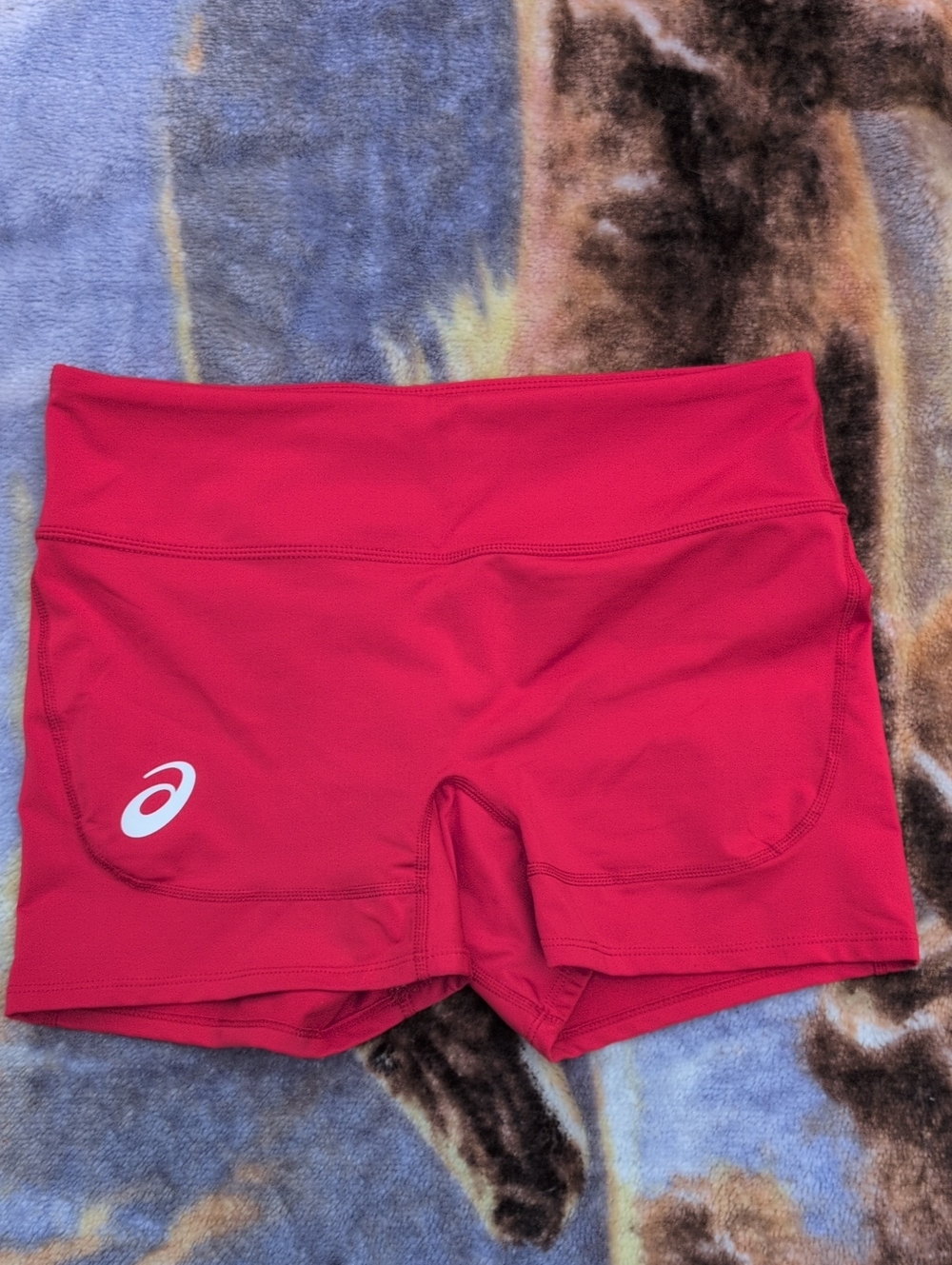 ASICS Women's Red Athletic Bike Shorts Medium